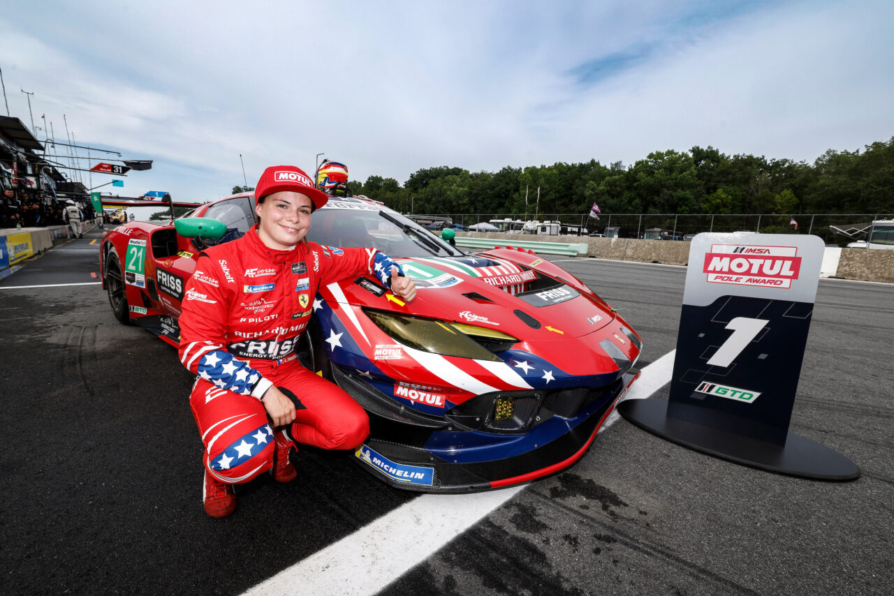 Motul Pole Award winner #21: Af Corse Usa, Ferrari 296 GT3 EVO, GTD: Lilou Wadoux Ducellier