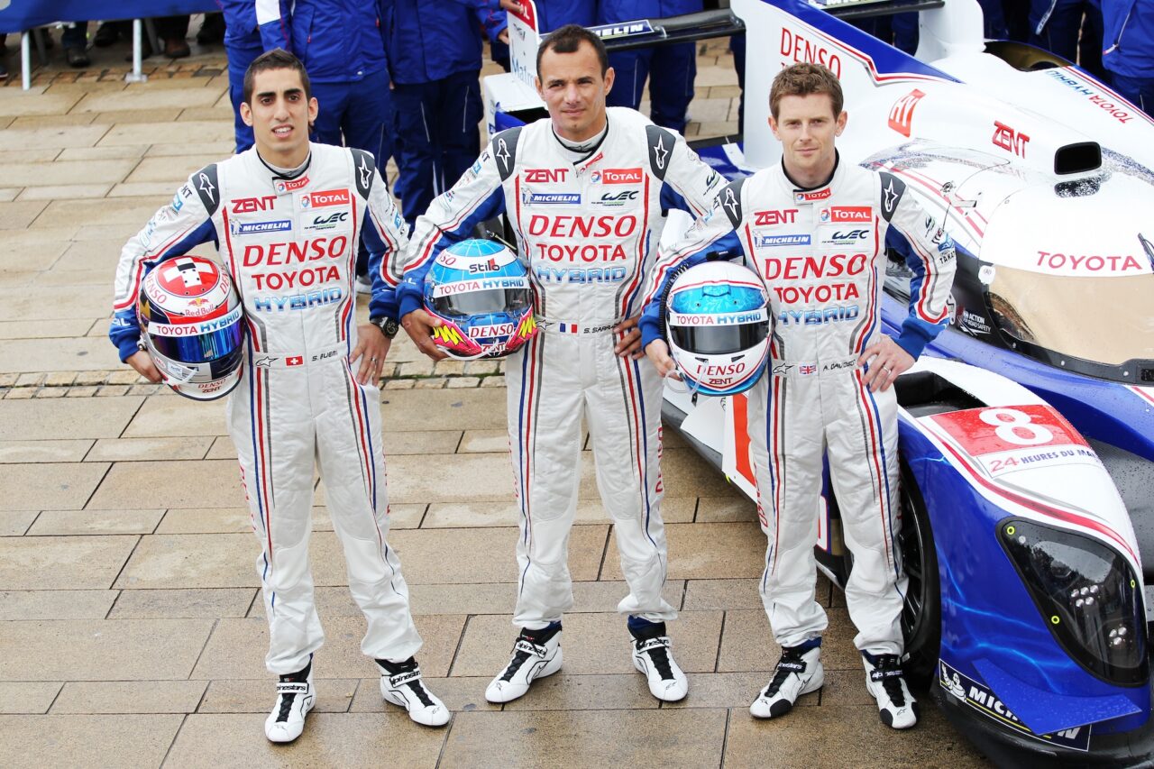 Sébastien, Stéphane Sarrazin and Anthony Davidson during scrutineering for the 2012 24 Hours of Le Mans - © Toyota